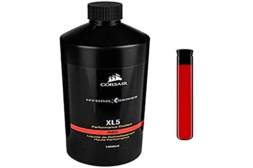 Corsair Hydro X Series, XL5 Performance-Kühlflüssigkeit, 1L (Leuchtende Transluzente Farben, Langlebige Hochleistungs Kühlflüssigkeit mit Korrosions und Bakterienhemmer) Rot von Corsair