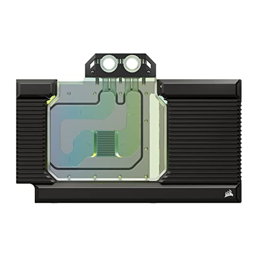 Corsair Hydro X Series XG7 RGB 4080 Strix/TUF GPU Water Block - Für ASUS® ROG Strix und TUF Gaming GeForce RTX™ 4080 - Vernickeltes Kupfer - Inklusive Rückplatte und 5V ARGB Adapterkabel - Schwarz von Corsair