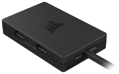 Corsair Interner 4-Port-Hub – 4X USB 2.0-Anschlüsse 9-polig – Einfache Anbringung per Magnet - Kompatibel mit meisten Intel- und AMD-Motherboards - Schwarz von Corsair