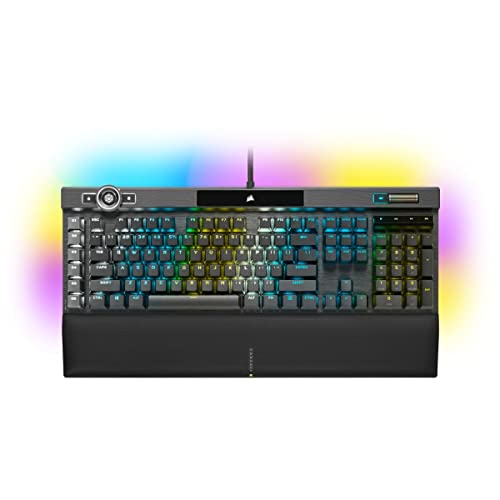 Corsair K100 RGB Mechanical Gaming Keyboard (Cherry MX Speed Keyswitches: Linear and Rapid, Per-Key Backlighting, Leatherette Palm Rest, Elgato Stream Deck Integration, QWERTY) Black von Corsair
