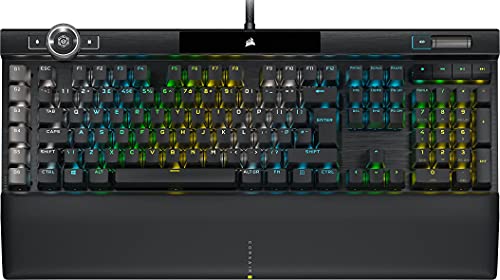 Corsair K100 RGB Optical-Mechanical Gaming Keyboard (CORSAIR OPX Optical Keyswitches: Hyper-Fast & Linear, Per-Key Backlighting, Leatherette Palm Rest, Elgato von Corsair