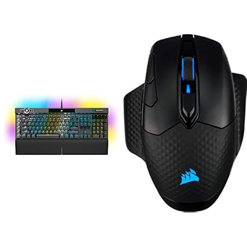 Corsair K100 RGB Optisch-Mechanische Gaming-Tastatur, Schwarz & Dark Core RGB PRO SE kabellose Gaming-Maus mit kabelloser Qi-Aufladefunktion, schwarz Corsair K100 RGB Optisch-Mechanische Gaming-Tastatur, Schwarz & Dark Core RGB PRO SE kabellose Gaming-Maus mit kabelloser Qi-Aufladefunktion, schwarz von Corsair