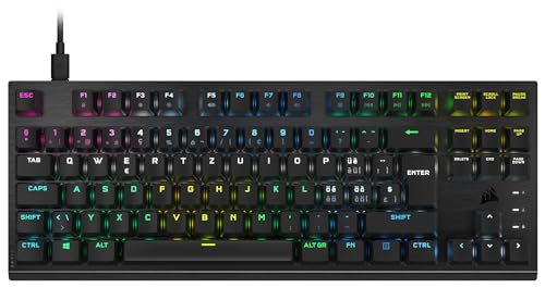 Corsair K60 PRO TKL RGB Optical Mechanical Gaming Keyboard - CH Qwertz - Backlit RGB LED OPX - Black von Corsair