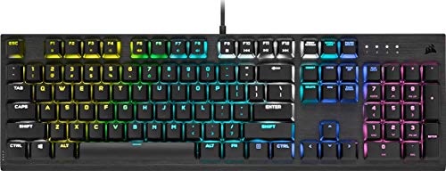 Corsair K60 RGB PRO Low Profile Mechanische kabelgebundene Gaming-Tastatur – Cherry MX Low Profile Speed Linearschalter – langlebiger Aluminiumrahmen – iCUE kompatibel – QWERTY UK – PC, Mac, Xbox – von Corsair