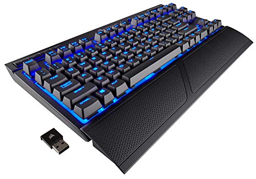 Corsair K63 Kabellose mechanische Gaming-Tastatur, beleuchtete Blaue LED, Cherry MX Rot – leise und linear von Corsair
