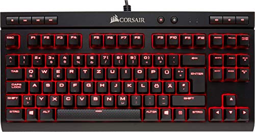 Corsair K63 Mechanische Gaming Tastatur (Cherry MX red: Leichtgängig und Schnell, Rot LED Beleuchtung, Kompakt, Qwertz) schwarz von Corsair