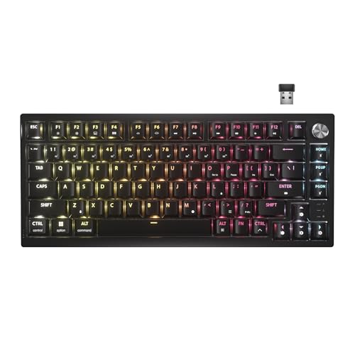 Corsair K65 Plus Wireless 75% RGB Hot-Swappable Mechanische Gaming-Tastatur – Vorgeschmierte taktile MLX Fusion-Switches – Zwei Schichten Sound Dämpfung – PBT Keycaps – QWERTY NA – Schwarz von Corsair
