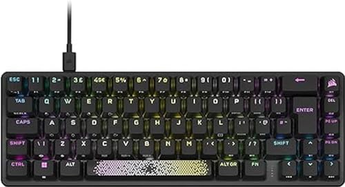 Corsair K65 Pro Mini RGB 65% optische mechanische Gaming-Tastatur – OPX-Schalter – PBT Double-Shot Keycaps – kompatibel mit iCUE – AZERTY FR Layout – Schwarz von Corsair