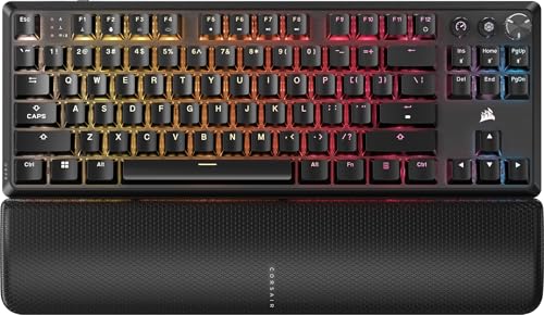 Corsair K70 CORE TKL Wireless RGB Tenkeyless Mechanische Gaming-Tastatur – Vorgeschmierte MLX Red v2-Linear-Switches – Schalldämpfung – ABS-Double-Shot-Keycaps – QWERTY NA – Schwarz von Corsair
