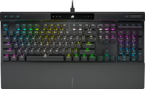 Corsair K70 PRO RGB Optical-Mechanical Gaming Keyboard - OPX Linear Switches, PBT Double-Shot Keycaps, 8,000Hz Hyper-Polling, Magnetic Soft-Touch Palm Rest - NA Layout, QWERTY - Black von Corsair