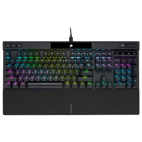 Corsair K70 PRO RGB Optical-Mechanical Gaming Keyboard - OPX Linear Switches, PBT Double-Shot Keycaps, 8,000Hz Hyper-Polling, Magnetic Soft-Touch Palm Rest - NA Layout, QWERTY - Black Corsair K70 PRO RGB Optical-Mechanical Gaming Keyboard - OPX Linear Switches, PBT Double-Shot Keycaps, 8,000Hz Hyper-Polling, Magnetic Soft-Touch Palm Rest - NA Layout, QWERTY - Black von Corsair