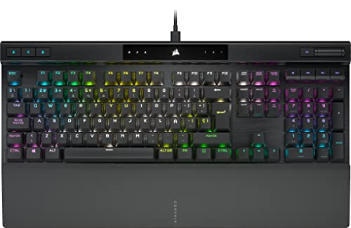 Corsair K70 PRO RGB Optisch-Mechanische Gaming-Tastatur - OPX Linearschalter, Polycarbonat-Tasten, 8.000 Hz Symptoming - ES Layout, QWERTY - Schwarz von Corsair