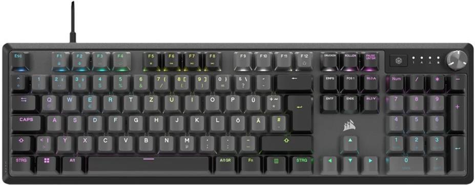 CORSAIR K70 CORE RGB - Tastatur - mechanisch, Gaming - backlit - USB - QWERTZ - Deutsch - Tastenschalter: CORSAIR MLX Red - Stahlgrau (CH-910991E-DE) von Corsair