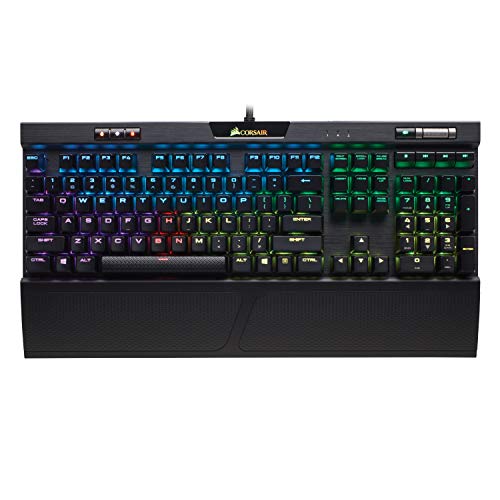 Corsair K70 RGB MK.2 Mechanische Gaming-Tastatur – USB Passthrough & Media Controls – Taktil & leise – Cherry MX Brown – RGB LED-Hintergrundbeleuchtung (CH-9109012-NA) von Corsair