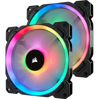 Corsair LL Series LL140 LED RGB Lüfter 140 mm 2er SET mit Lightning Node PRO von Corsair