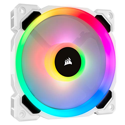 Corsair LL120 RGB LED PWM PC-Gehäuselüfter (120mm Dual Licht Loop RGB LED, Einzelverpackung) weiß von Corsair