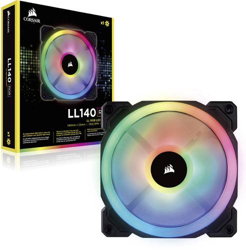 Corsair LL140 RGB Dual Light Loop PC-Gehäuse-Lüfter Schwarz, RGB (B x H x T) 140 x 140 x 25mm inkl von Corsair