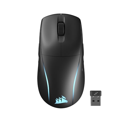 Corsair M75 Wireless RGB Leichte FPS Gaming-Maus – 26.000 DPI – Austauschbare Seitentasten – iCUE-Kompatibel – PC – Schwarz von Corsair