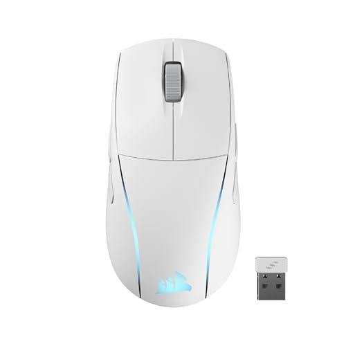 Corsair M75 Wireless RGB Leichte FPS Gaming-Maus – 26.000 DPI – Austauschbare Seitentasten – iCUE-Kompatibel – PC – Weiß von Corsair