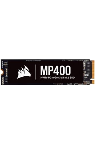 Corsair MP400 2TB M.2 NVMe PCIe x4 Gen3 SSD (Lesegeschwindigkeitenvon bis zu 3.480 MB/s sowie sequenziellen Schreibgeschwindigkeiten bis 3.000 MB/s, Hochdichter 3D QLC NAND) Schwarz von Corsair