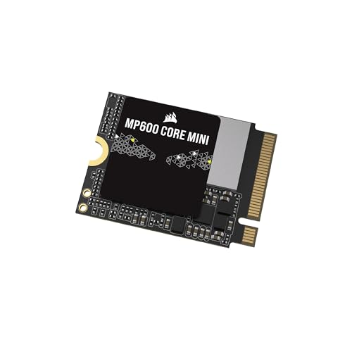 Corsair MP600 CORE Mini 1TB M.2 NVMe PCIe x4 Gen4 2 SSD - M.2 2230 - Bis zu 5.000 MB/s Sequentielles Lesen - High-Density QLC NAND - Für Steam Deck, ASUS ROG Ally, Microsoft Surface Pro - Schwarz von Corsair