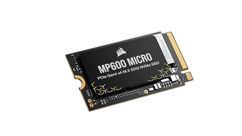 Corsair MP600 Micro 1TB M.2 NVMe PCIe x4 Gen4 2 SSD – M.2 2242 – Bis zu 5.100MB/sec Sequential Read – High-Density 3D TLC NAND – Kompatibel Mit Lenovo Legion Go Und Thin PCIe 4.0 Laptops – Schwarz von Corsair