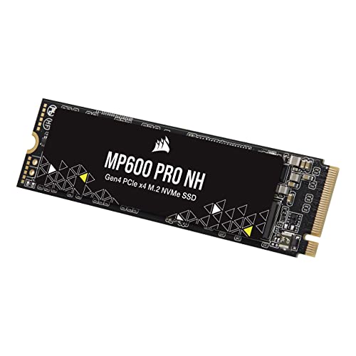 Corsair MP600 PRO NH 4 TB PCIe Gen4 x4 NVMe M.2 SSD — HighDensity TLC NAND — M.2 2280 — kompatibel mit DirectStorage — Bis zu 6.600 MB/s ohne Kühlkörper — Schwarz von Corsair