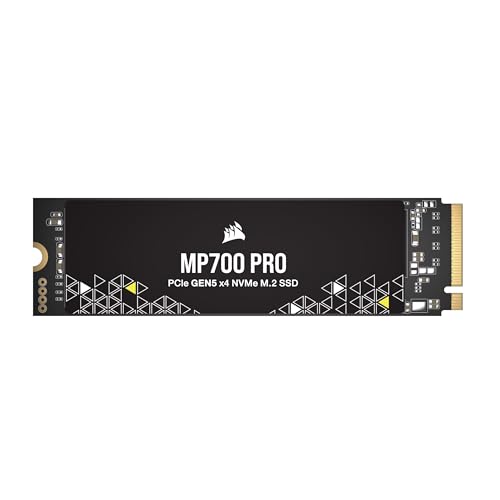 Corsair MP700 PRO 2TB M.2 PCIe Gen5 x4 NVMe 2.0 SSD - M.2 2280 - Bis zu 12.400MB/sec Sequentielles Lesen - High-Density TLC NAND - Schwarz von Corsair