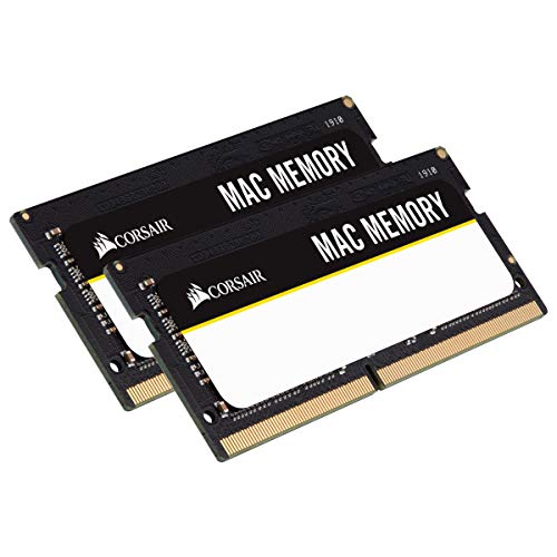 Corsair Mac Memory SODIMM 32GB (2x16GB) DDR4 2666MHz CL18 Speicher für Mac-Systeme, Apple-Qualifiziert - Schwarz von Corsair