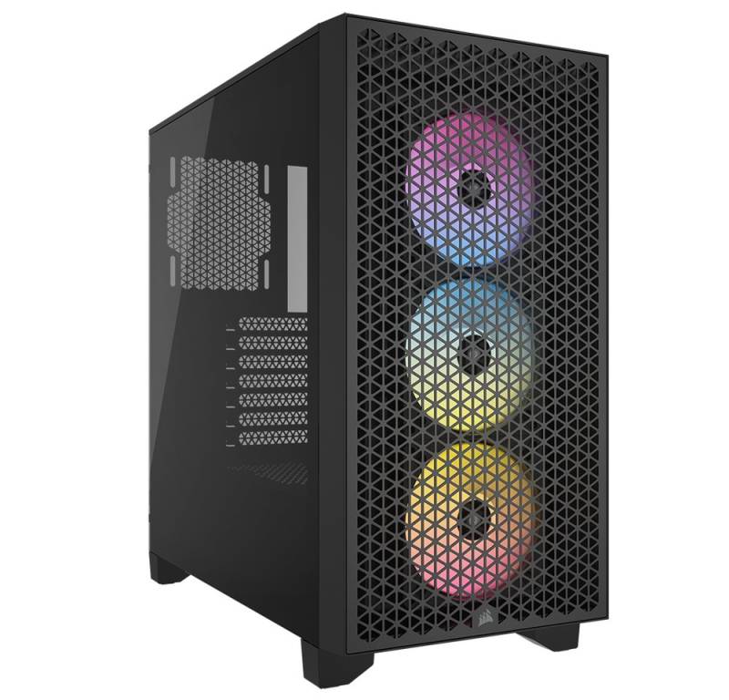 Corsair PC-Gehäuse 3000D RGB Airflow Tempered Glass Mid-Tower, Black, RGB von Corsair