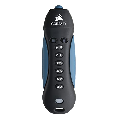 Corsair Flash Padlock 3, 256 GB Sicheres USB 3.0 Flash-Laufwerk Mit Tastatur (256-Bit-AES-Verschlüsselung, FIPS 197-Sicherheitsstandards, Robustes Gummigehäuse, Integriertes PIN-Pad) Schwarz/Blau Corsair Flash Padlock 3, 256 GB Sicheres USB 3.0 Flash-Laufwerk Mit Tastatur (256-Bit-AES-Verschlüsselung, FIPS 197-Sicherheitsstandards, Robustes Gummigehäuse, Integriertes PIN-Pad) Schwarz/Blau von Corsair