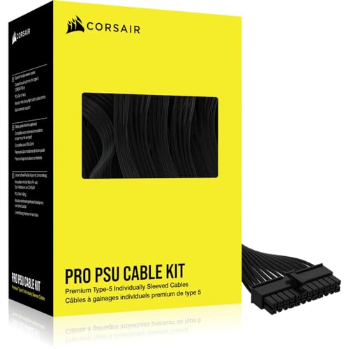 Corsair Premium Einzeln ummantelte Typ-5 PSU-Kabel – Pro Kit – Schwarz von Corsair