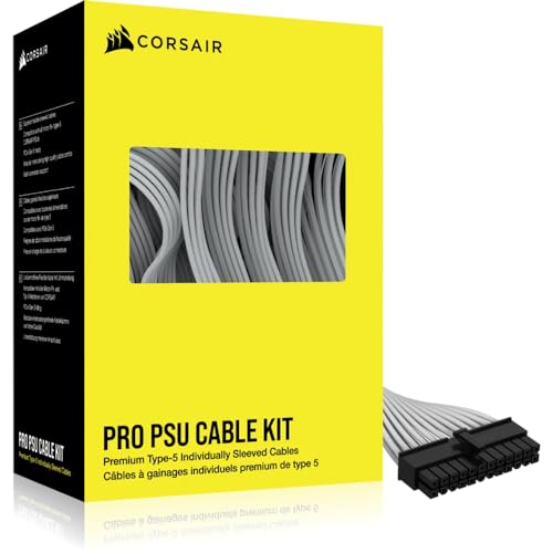 Corsair Premium Einzeln ummantelte Typ-5 PSU-Kabel – Pro Kit – Weiß von Corsair