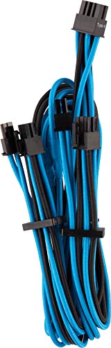 Corsair Premium Sleeved Netzteil 6+2 pin-Polig-PCIe-Dual-Kabel Typ4 (Generation 4-Serie) Blau/Schwarz von Corsair