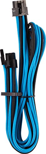Corsair Premium Sleeved Netzteil 6+2 pin-Polig-PCIe-Single-Kabel Typ4 (Generation 4-Serie) Blau/Schwarz von Corsair