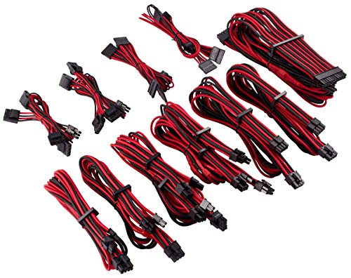 Corsair Premium Sleeved Netzteil Pro-Kabel-Set Typ4 (Generation 4-Serie) Rot/Schwarz von Corsair