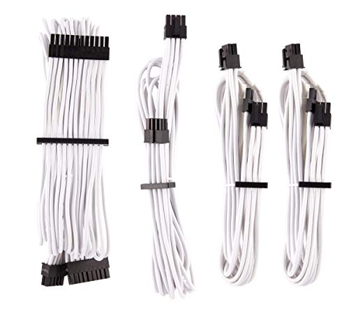 Corsair Premium Sleeved Netzteil Starter-Kabel-Set Typ4 (Generation 4-Serie) Weiß von Corsair