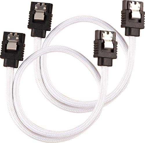 Corsair Premium Sleeved SATA 3 Kabel (6Gbps, 30 cm) Weiß von Corsair