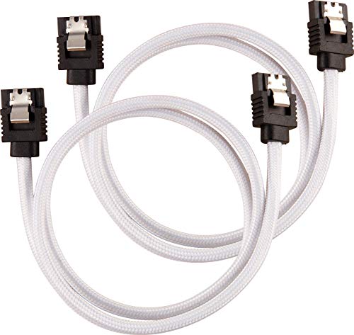 Corsair Premium Sleeved SATA 3 Kabel (6Gbps, 60 cm) Weiß von Corsair