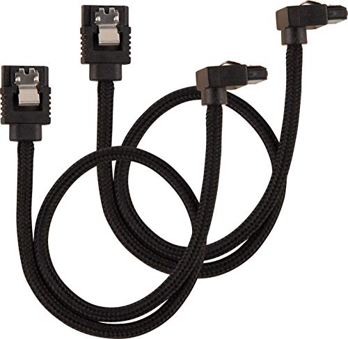 Corsair Premium Sleeved SATA 3 Kabel gewinkelt / gerade (6Gbps, 30 cm 90°) Schwarz von Corsair