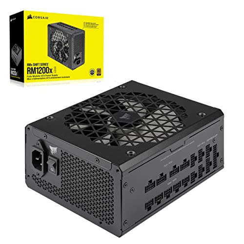 Corsair RM1200x Shift Vollmodulares ATX-Netzteil - Modulare Seitenschnittstelle - ATX 3.0- & PCIe 5.0-kompatibel - Null-Drehzahl-Lüftermodus - 105°C-Kondensatoren - 80 Plus Gold-Effizienz - Schwarz von Corsair