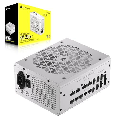 Corsair RM1200x Shift Vollmodulares ATX-Netzteil - Modulare Seitenschnittstelle - ATX 3.0- & PCIe 5.0-kompatibel - Null-Drehzahl-Lüftermodus - 105°C-Kondensatoren - 80 Plus Gold-Effizienz - Weiß Corsair RM1200x Shift Vollmodulares ATX-Netzteil - Modulare Seitenschnittstelle - ATX 3.0- & PCIe 5.0-kompatibel - Null-Drehzahl-Lüftermodus - 105°C-Kondensatoren - 80 Plus Gold-Effizienz - Weiß von Corsair