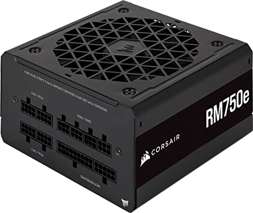 Corsair RM750e (2023) Vollmodulares, Geräuscharmes ATX-Netzteil - ATX 3.0- Und PCIe 5.0-kompatibel - 105°C-Kondensatoren - 80 Plus Gold-Effizienz - Modern Standby-Unterstützung - Schwarz von Corsair