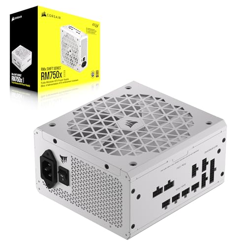 Corsair RM750x Shift Vollmodulares ATX-Netzteil - Modulare Seitenschnittstelle - ATX 3.0- & PCIe 5.0-kompatibel - Null-Drehzahl-Lüftermodus - 105°C-Kondensatoren - 80 Plus Gold-Effizienz - Weiß von Corsair