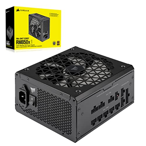 Corsair RM850x Shift Vollmodulares ATX-Netzteil - Modulare Seitenschnittstelle - ATX 3.0- & PCIe 5.0-kompatibel - Null-Drehzahl-Lüftermodus - 105°C-Kondensatoren - 80 Plus Gold-Effizienz - Schwarz von Corsair