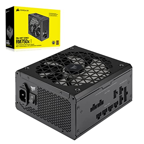 Corsair RM750x SHIFT Vollmodulares ATX-Netzteil - Modulare Seitenschnittstelle - ATX 3.1- & PCIe 5.1-kompatibel - Null-Drehzahl-Lüftermodus - 105°C-Kondensatoren - 80 PLUS Gold-Effizienz - Schwarz von Corsair