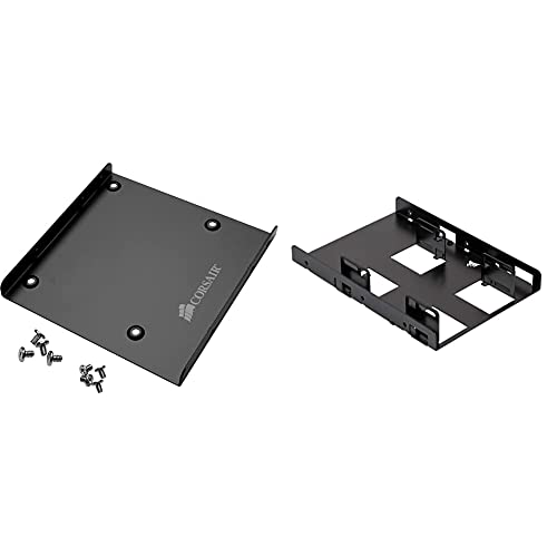 Corsair SSD Einbaurahmen (geeignet für 2 x SSD 6,4 cm (2,5 Zoll) auf 8,9 cm (3,5 Zoll)) schwarz & SSD Einbaurahmen (geeignet für 1 x SSD 6,4 cm (2,5 Zoll) auf 8,9 cm (3,5 Zoll)) schwarz von Corsair