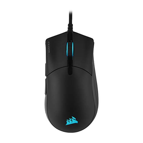 Corsair Sabre RGB PRO Champion Series FPS/MOBA Gaming-Maus, ergonomische Form für Esports und Wettkampfspiele, Ultraleicht, 74 g, Flexibles Paracord-Kabel, Schwarz von Corsair