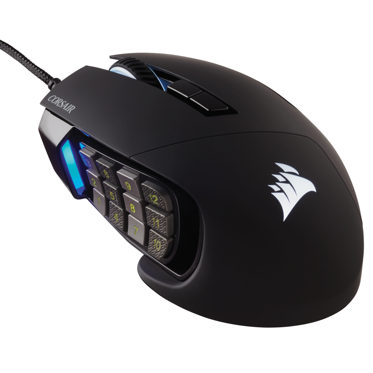 Corsair Scimitar Elite RGB MMO Gaming Maus, Black, 18.000DPI, 1000Hz, RGB-Beleuchtung, 17 Tasten von Corsair