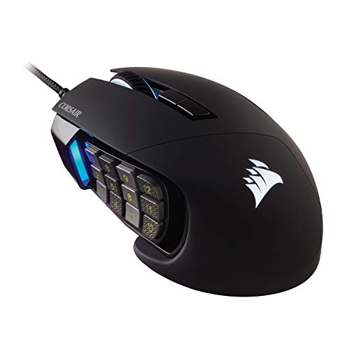 Corsair Scimitar RGB Elite, MOBA/MMO Gaming Mouse, Black, Backlit RGB LED, 18000 DPI, Optical von Corsair